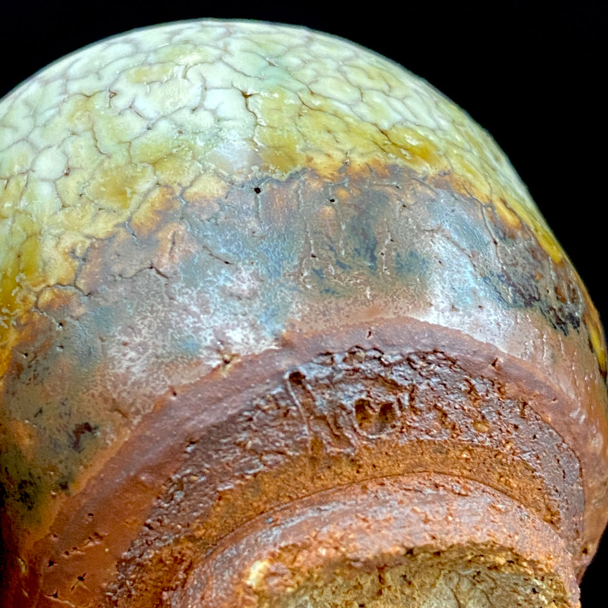 安藤百利行 Ando Moriyuki 美濃 Mino ware 美浓烧 灰釉梅花皮 kaiyu kairagi glaze 灰釉梅花皮 ぐい呑 guinomi sake cup 酒盏 ショットグラス shot glass 烈酒杯 (44/64)