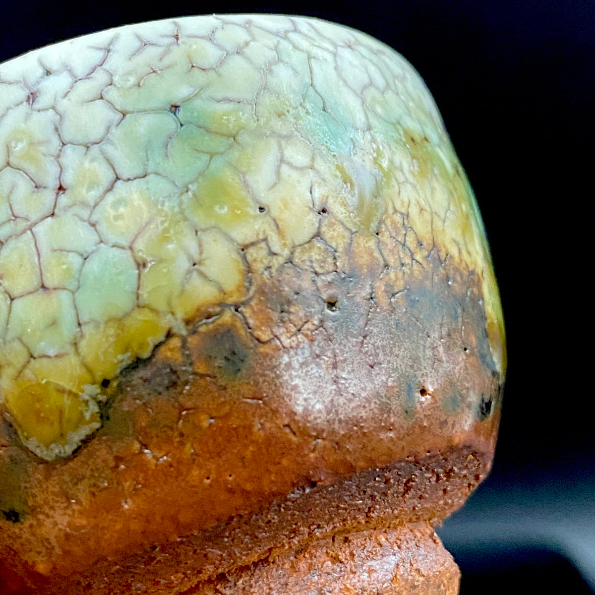 安藤百利行 Ando Moriyuki 美濃 Mino ware 美浓烧 灰釉梅花皮 kaiyu kairagi glaze 灰釉梅花皮 ぐい呑 guinomi sake cup 酒盏 ショットグラス shot glass 烈酒杯 (49/64)