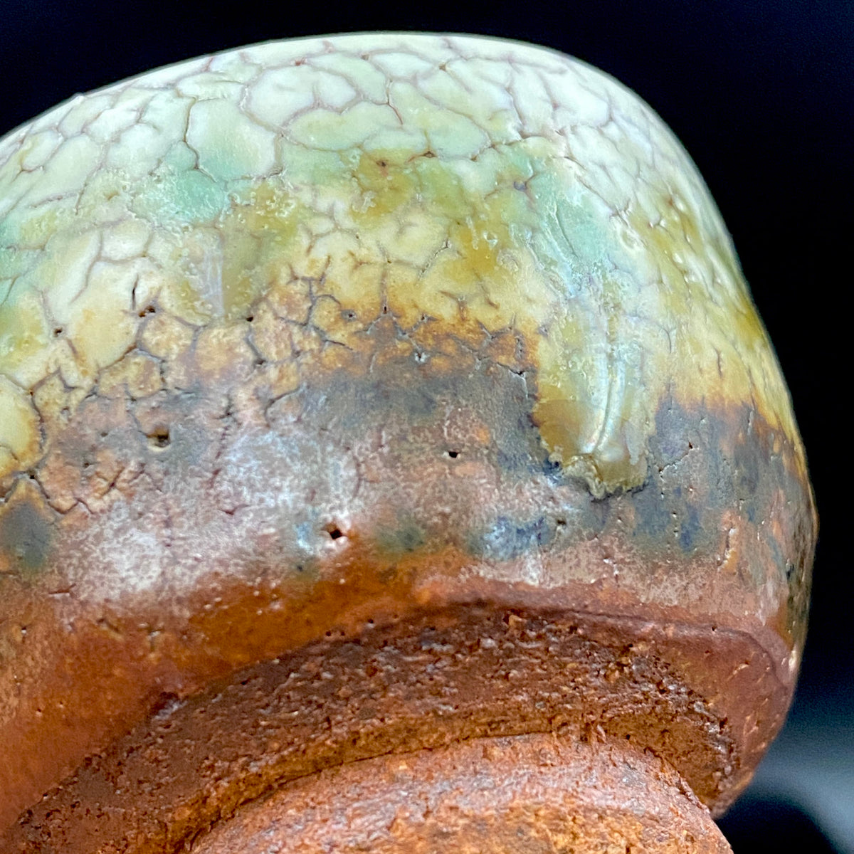 安藤百利行 Ando Moriyuki 美濃 Mino ware 美浓烧 灰釉梅花皮 kaiyu kairagi glaze 灰釉梅花皮 ぐい呑 guinomi sake cup 酒盏 ショットグラス shot glass 烈酒杯 (50/64)