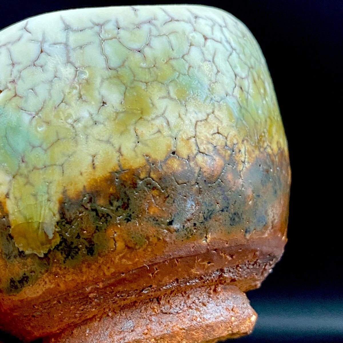 安藤百利行 Ando Moriyuki 美濃 Mino ware 美浓烧 灰釉梅花皮 kaiyu kairagi glaze 灰釉梅花皮 ぐい呑 guinomi sake cup 酒盏 ショットグラス shot glass 烈酒杯 (51/64)