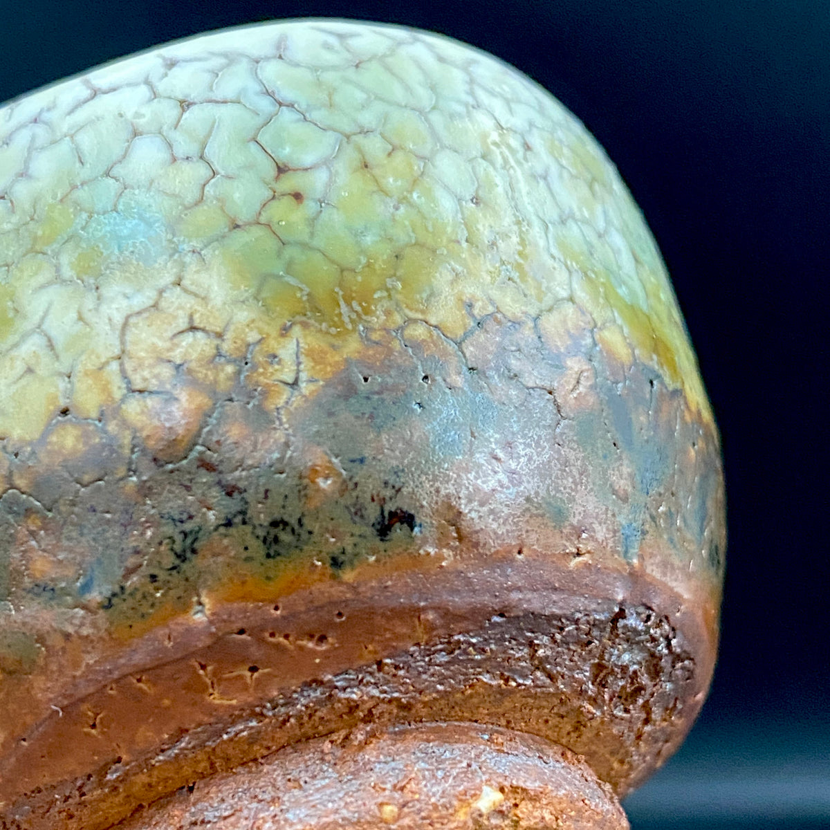 安藤百利行 Ando Moriyuki 美濃 Mino ware 美浓烧 灰釉梅花皮 kaiyu kairagi glaze 灰釉梅花皮 ぐい呑 guinomi sake cup 酒盏 ショットグラス shot glass 烈酒杯 (52/64)