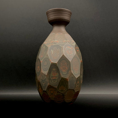 Tokoname City Intangible Cultural Property Holder, Yohei Konishi, Shu-dei Neriage Genshin-sai Sake Set (Sake Bottle and Cups) #249