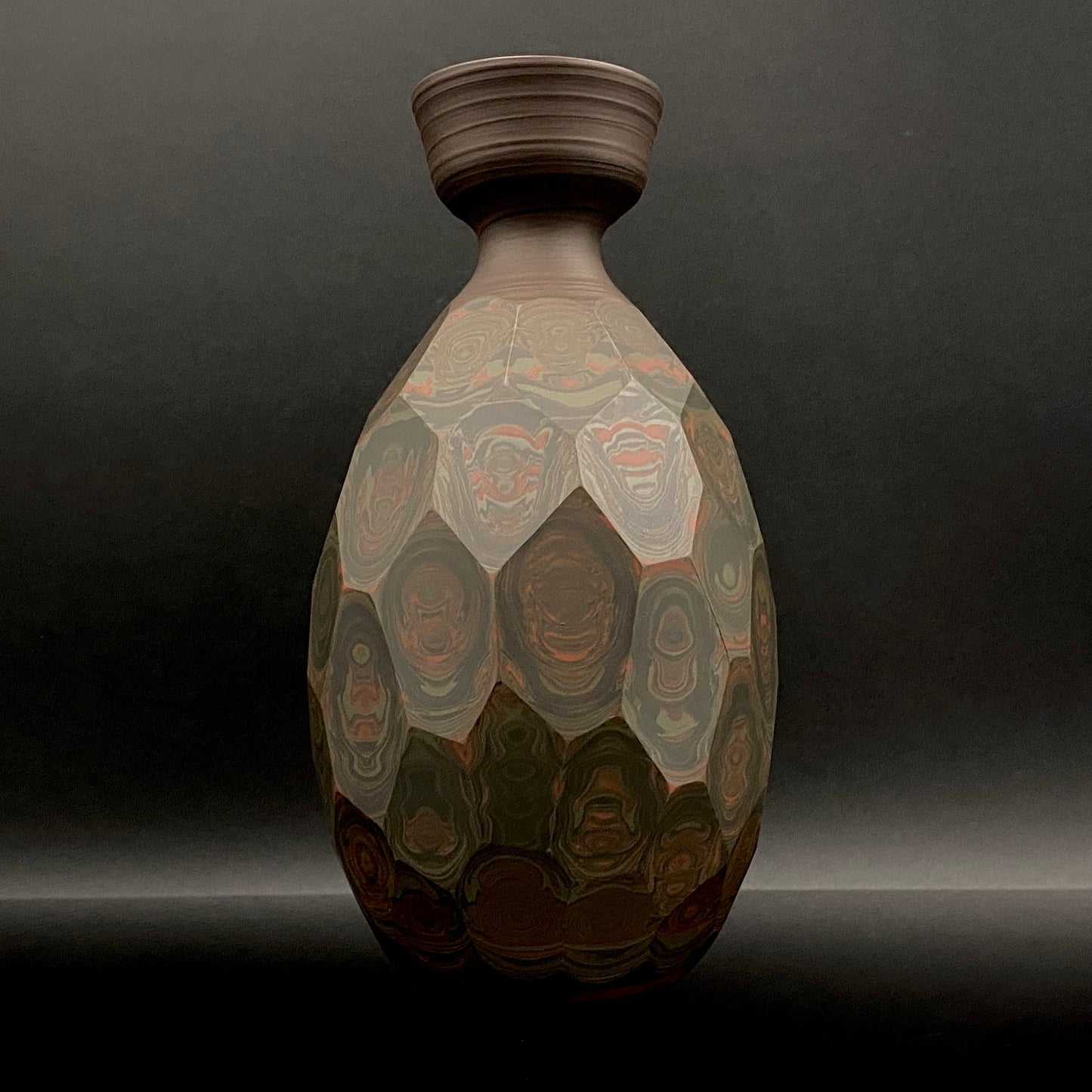 Tokoname City Intangible Cultural Property Holder, Yohei Konishi, Shu-dei Neriage Genshin-sai Sake Set (Sake Bottle and Cups) #249