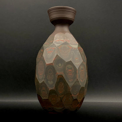 Tokoname City Intangible Cultural Property Holder, Yohei Konishi, Shu-dei Neriage Genshin-sai Sake Set (Sake Bottle and Cups) #249