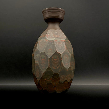 Tokoname City Intangible Cultural Property Holder, Yohei Konishi, Shu-dei Neriage Genshin-sai Sake Set (Sake Bottle and Cups) #249