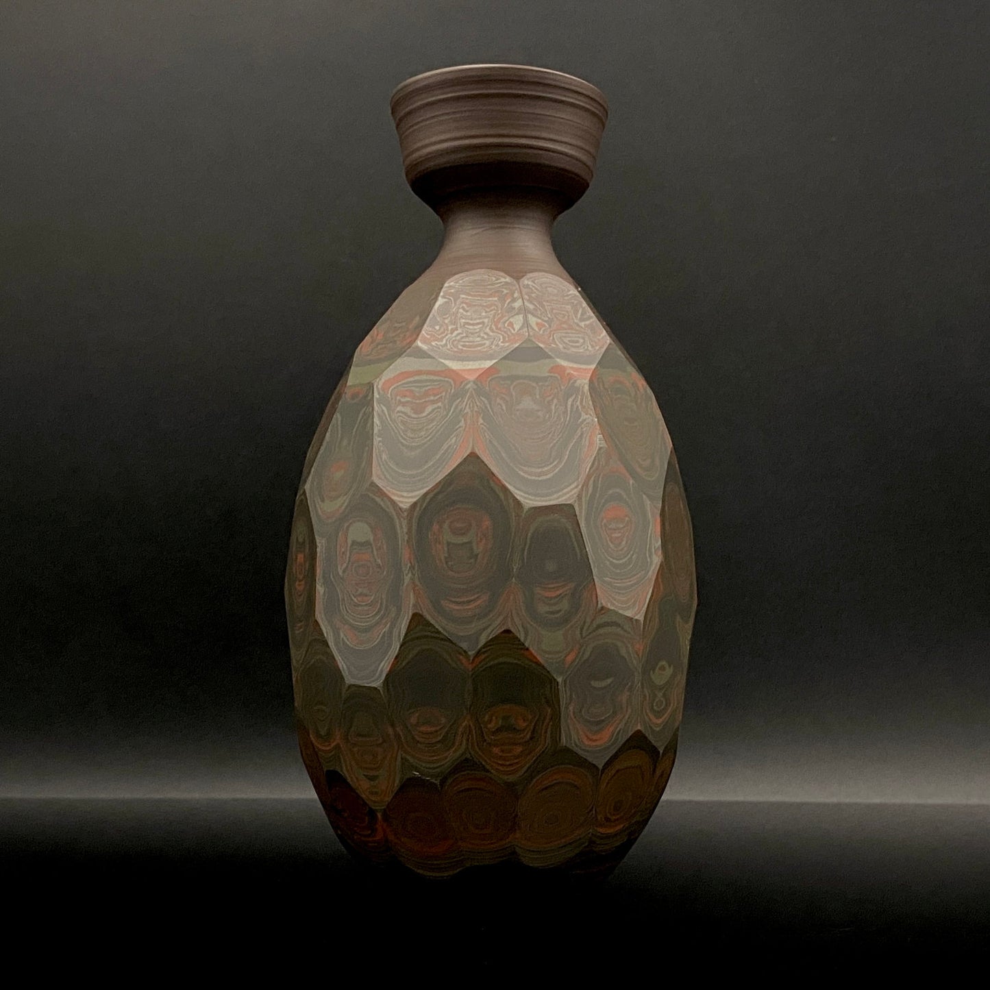 Tokoname City Intangible Cultural Property Holder, Yohei Konishi, Shu-dei Neriage Genshin-sai Sake Set (Sake Bottle and Cups) #249