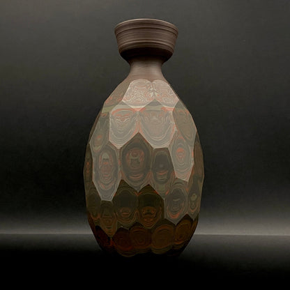Tokoname City Intangible Cultural Property Holder, Yohei Konishi, Shu-dei Neriage Genshin-sai Sake Set (Sake Bottle and Cups) #249