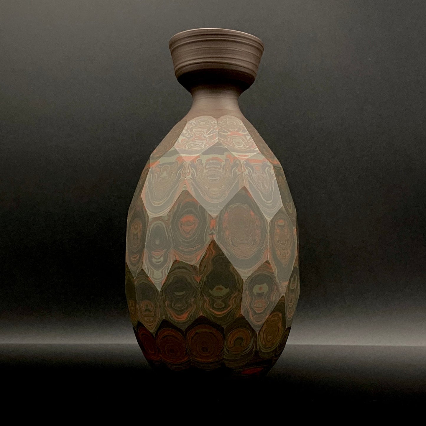Tokoname City Intangible Cultural Property Holder, Yohei Konishi, Shu-dei Neriage Genshin-sai Sake Set (Sake Bottle and Cups) #249