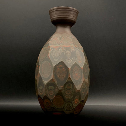 Tokoname City Intangible Cultural Property Holder, Yohei Konishi, Shu-dei Neriage Genshin-sai Sake Set (Sake Bottle and Cups) #249