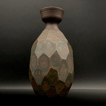 Tokoname City Intangible Cultural Property Holder, Yohei Konishi, Shu-dei Neriage Genshin-sai Sake Set (Sake Bottle and Cups) #249