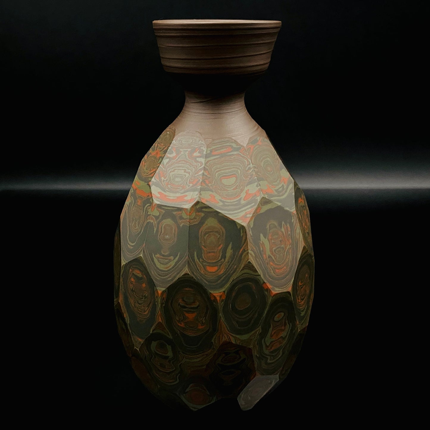 Tokoname City Intangible Cultural Property Holder, Yohei Konishi, Shu-dei Neriage Genshin-sai Sake Set (Sake Bottle and Cups) #249
