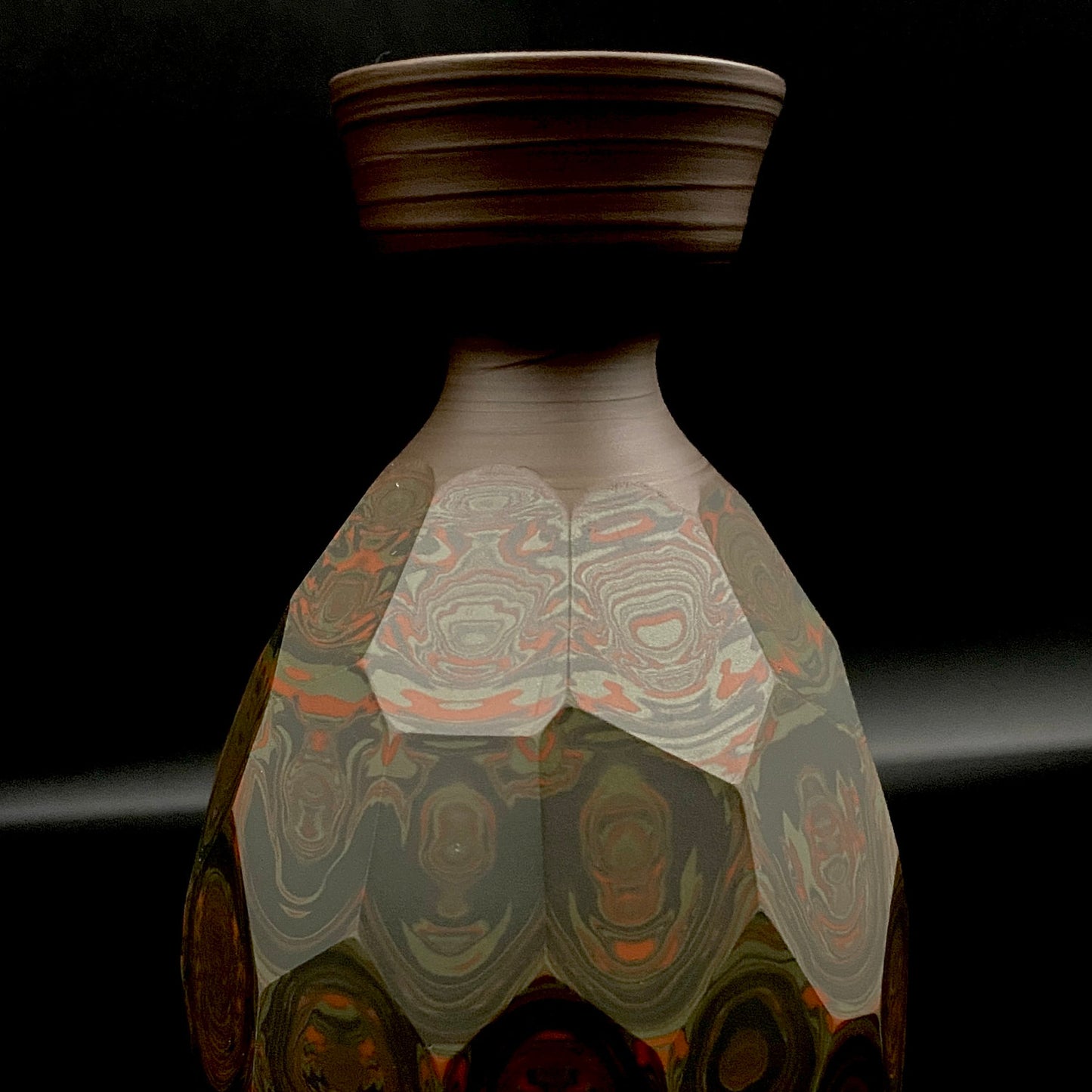 Tokoname City Intangible Cultural Property Holder, Yohei Konishi, Shu-dei Neriage Genshin-sai Sake Set (Sake Bottle and Cups) #249