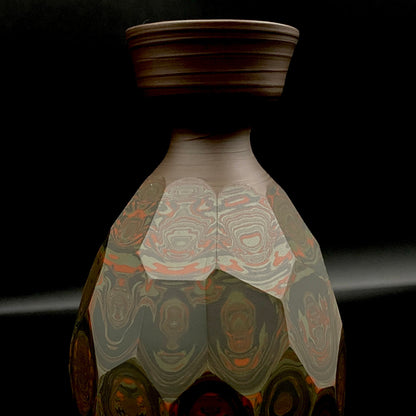 Tokoname City Intangible Cultural Property Holder, Yohei Konishi, Shu-dei Neriage Genshin-sai Sake Set (Sake Bottle and Cups) #249