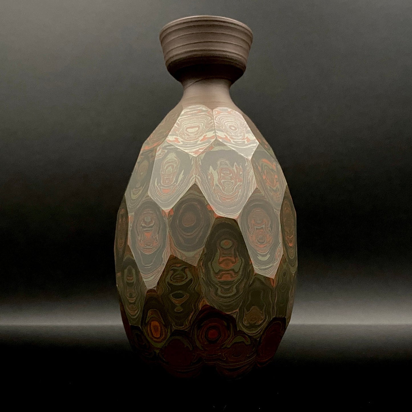 Tokoname City Intangible Cultural Property Holder, Yohei Konishi, Shu-dei Neriage Genshin-sai Sake Set (Sake Bottle and Cups) #249