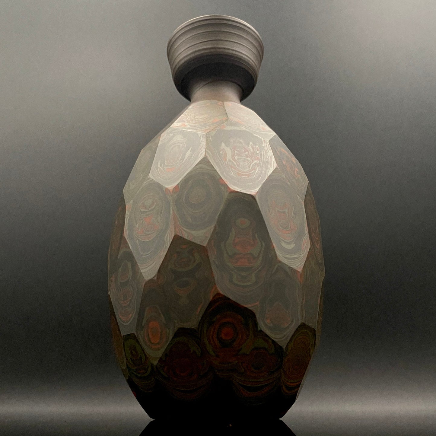 Tokoname City Intangible Cultural Property Holder, Yohei Konishi, Shu-dei Neriage Genshin-sai Sake Set (Sake Bottle and Cups) #249