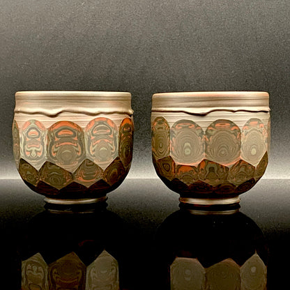 Tokoname City Intangible Cultural Property Holder, Yohei Konishi, Shu-dei Neriage Genshin-sai Sake Set (Sake Bottle and Cups) #249