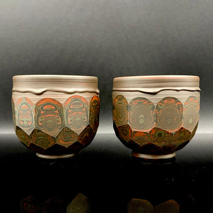 Tokoname City Intangible Cultural Property Holder, Yohei Konishi, Shu-dei Neriage Genshin-sai Sake Set (Sake Bottle and Cups) #249