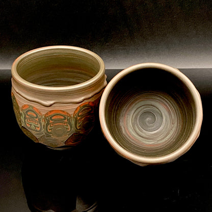 Tokoname City Intangible Cultural Property Holder, Yohei Konishi, Shu-dei Neriage Genshin-sai Sake Set (Sake Bottle and Cups) #249