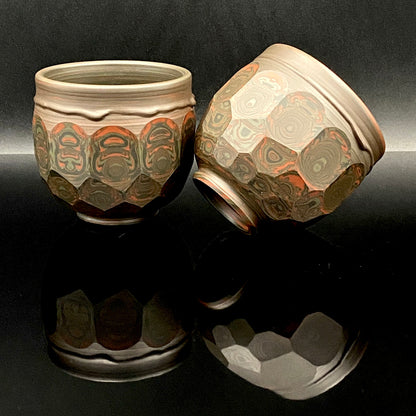 Tokoname City Intangible Cultural Property Holder, Yohei Konishi, Shu-dei Neriage Genshin-sai Sake Set (Sake Bottle and Cups) #249