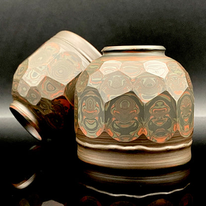 Tokoname City Intangible Cultural Property Holder, Yohei Konishi, Shu-dei Neriage Genshin-sai Sake Set (Sake Bottle and Cups) #249