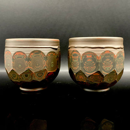 Tokoname City Intangible Cultural Property Holder, Yohei Konishi, Shu-dei Neriage Genshin-sai Sake Set (Sake Bottle and Cups) #249