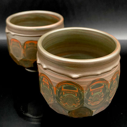 Tokoname City Intangible Cultural Property Holder, Yohei Konishi, Shu-dei Neriage Genshin-sai Sake Set (Sake Bottle and Cups) #249