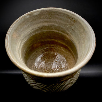 Tatsuzo Shimaoka (Living National Treasure) 1961 15th Anniversary Work "Roar of a New Star" Jomon Inlay Pair of Teacups, Sake Set, Rock Glasses (2-piece set) #253