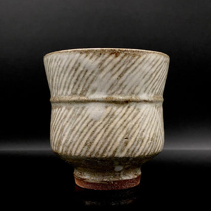 Tatsuzo Shimaoka (Living National Treasure) 1961 15th Anniversary Work "Roar of a New Star" Jomon Inlay Pair of Teacups, Sake Set, Rock Glasses (2-piece set) #253