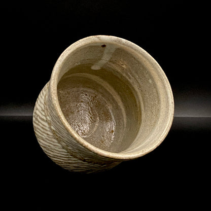 Tatsuzo Shimaoka (Living National Treasure) 1961 15th Anniversary Work "Roar of a New Star" Jomon Inlay Pair of Teacups, Sake Set, Rock Glasses (2-piece set) #253