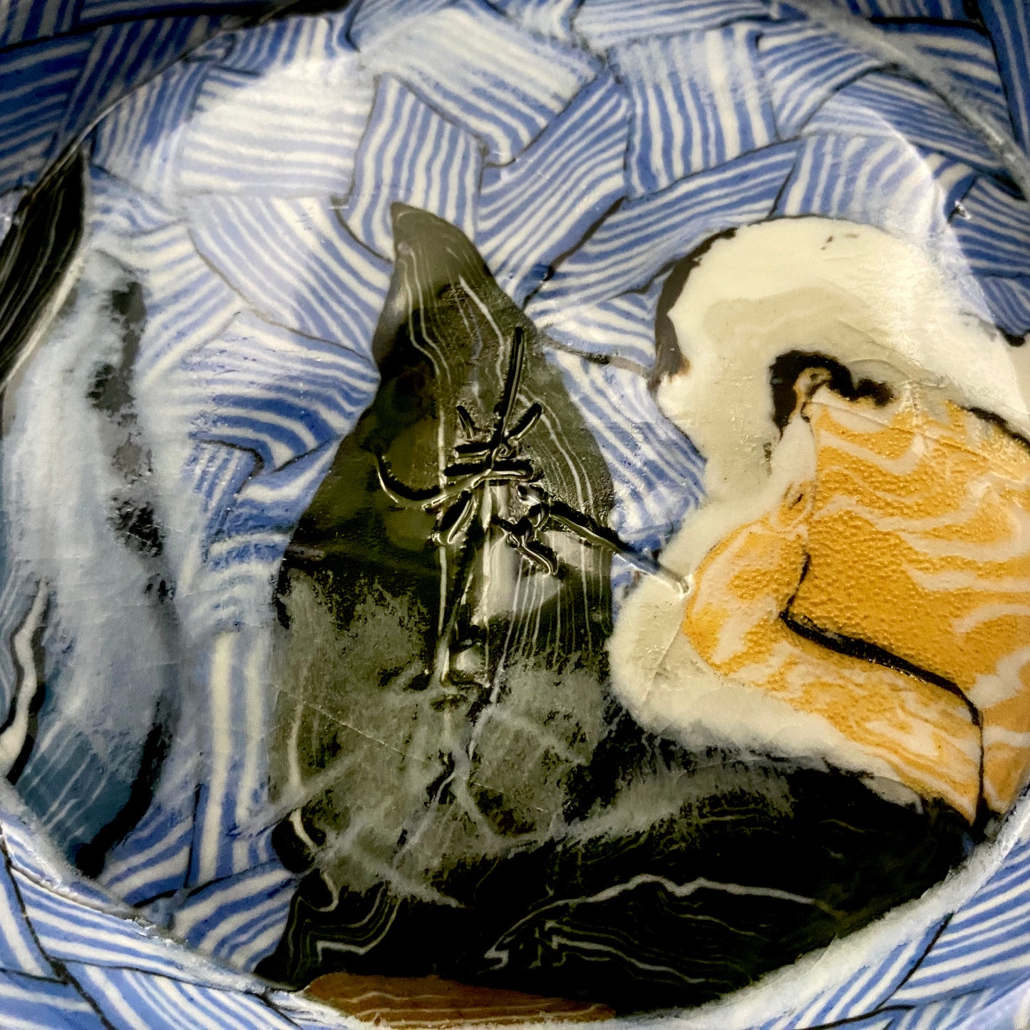 Hiroshima Prefecture Important Intangible Cultural Property Holder, Yasuhide Uchida, Mature Later Period, 1984 Masterpiece, Lost Legendary Technique "Hyori-Kantsu Nishiki-Neriage-de", White Camellia Design Tall-Footed Dish #258