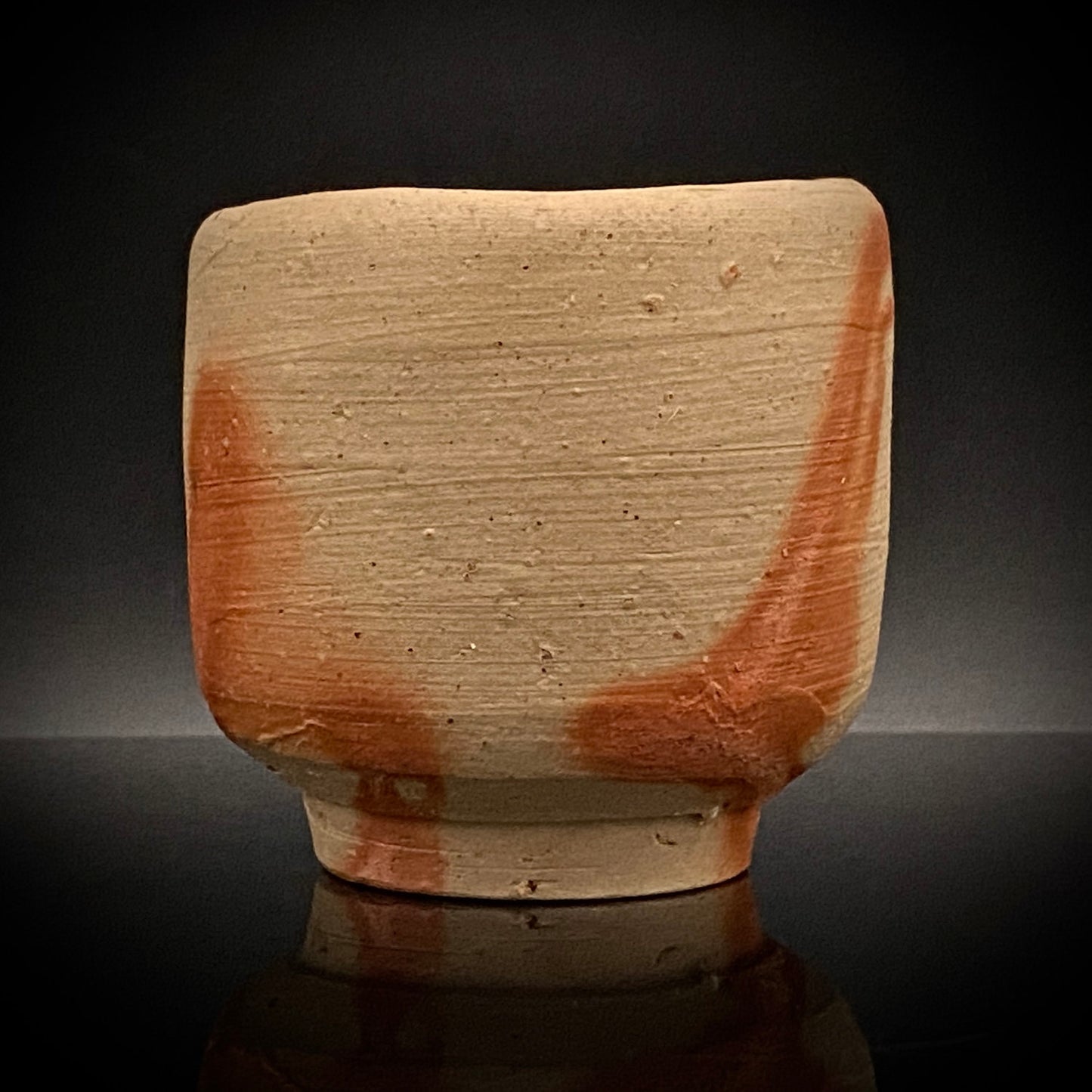 フランクフルト美術館収蔵作家 高原 昌治 作 備前酒呑 二大重要無形文化財保持者師事 登り窯自然釉溶融痕 ショットグラス #254