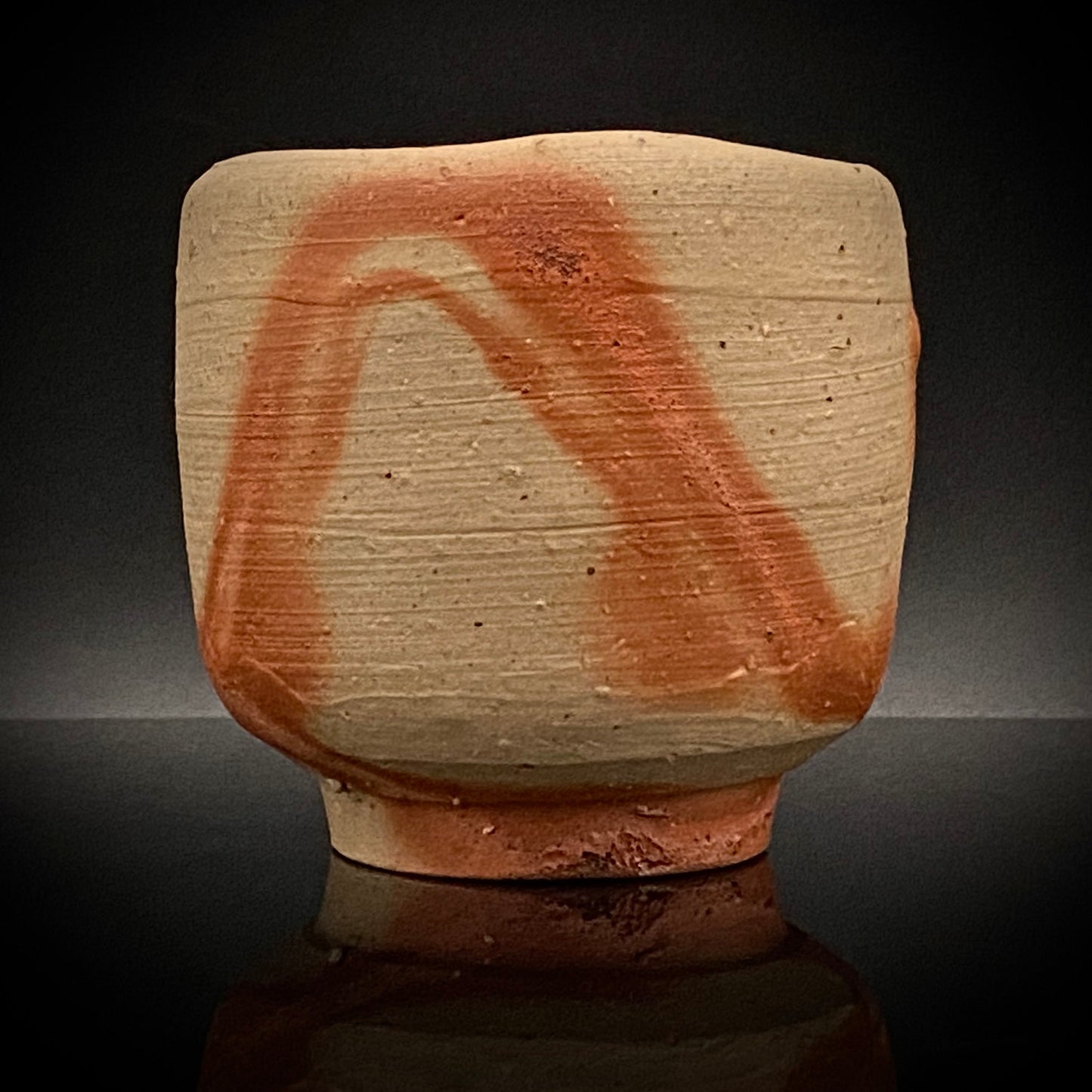 フランクフルト美術館収蔵作家 高原 昌治 作 備前酒呑 二大重要無形文化財保持者師事 登り窯自然釉溶融痕 ショットグラス #254