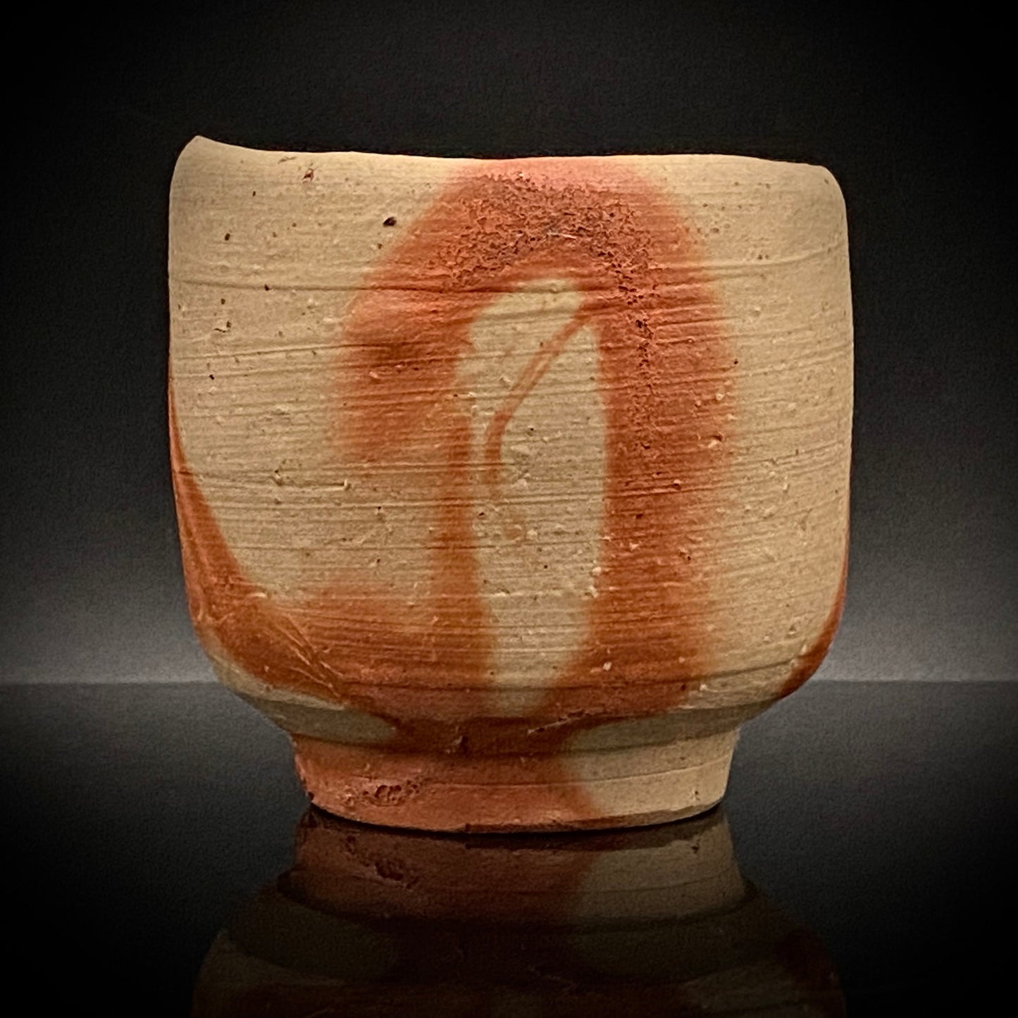 フランクフルト美術館収蔵作家 高原 昌治 作 備前酒呑 二大重要無形文化財保持者師事 登り窯自然釉溶融痕 ショットグラス #254