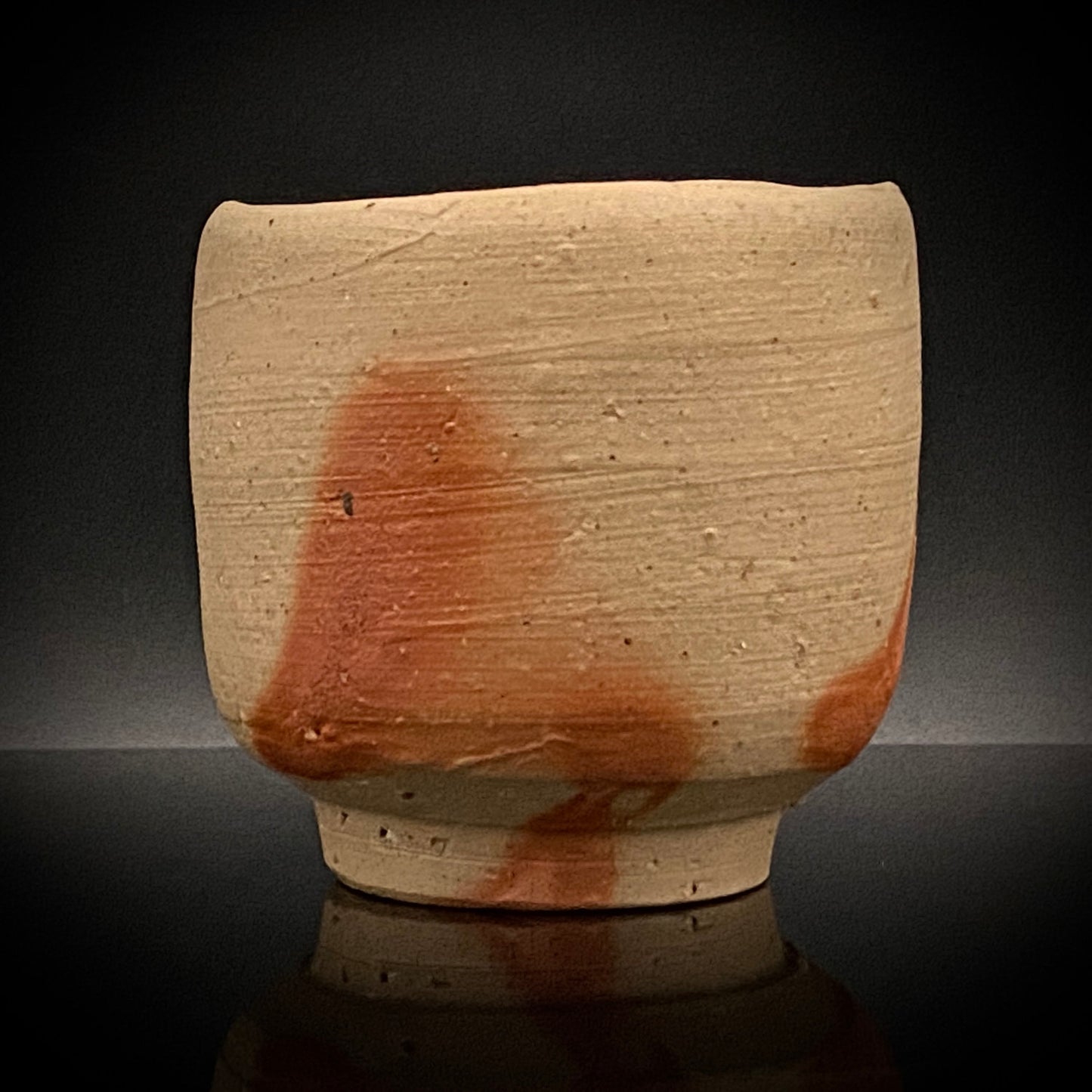 フランクフルト美術館収蔵作家 高原 昌治 作 備前酒呑 二大重要無形文化財保持者師事 登り窯自然釉溶融痕 ショットグラス #254