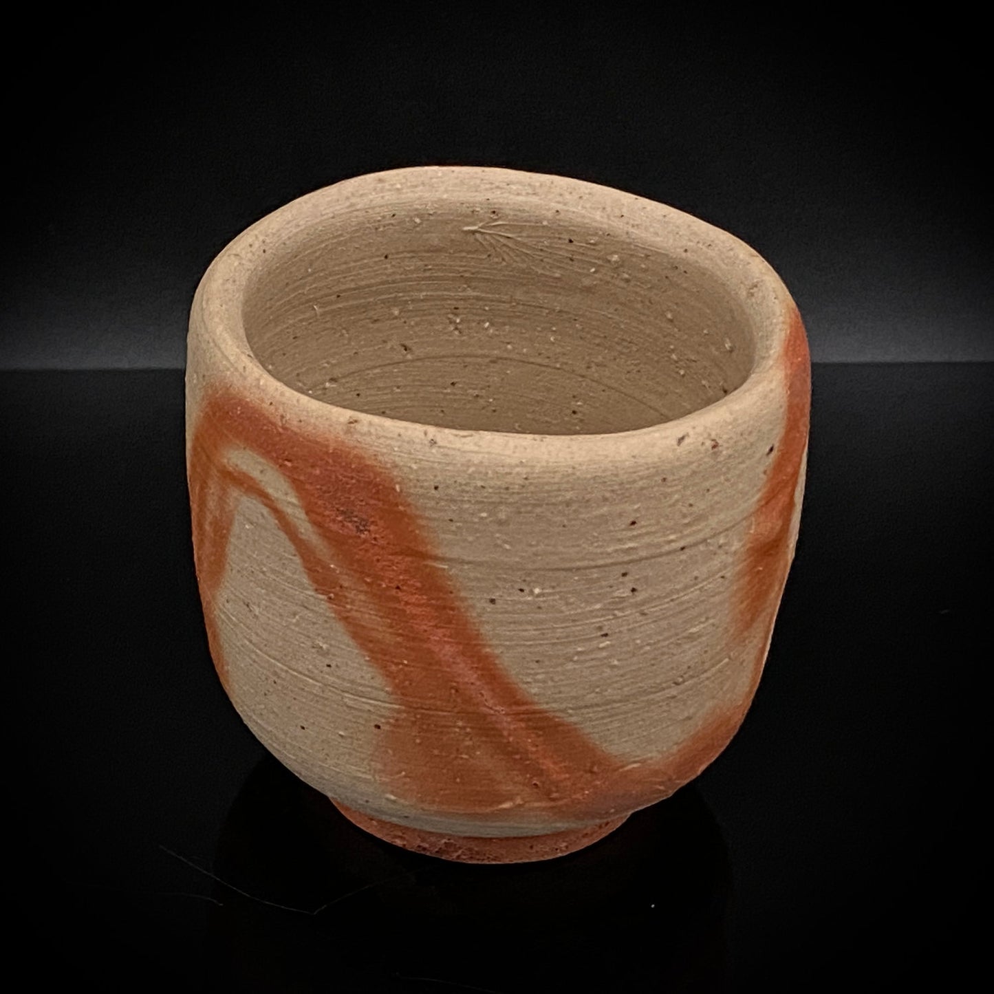 フランクフルト美術館収蔵作家 高原 昌治 作 備前酒呑 二大重要無形文化財保持者師事 登り窯自然釉溶融痕 ショットグラス #254
