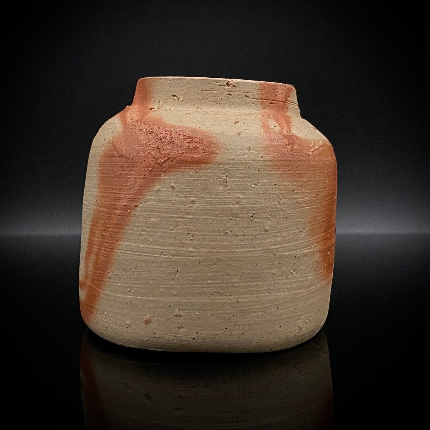 フランクフルト美術館収蔵作家 高原 昌治 作 備前酒呑 二大重要無形文化財保持者師事 登り窯自然釉溶融痕 ショットグラス #254