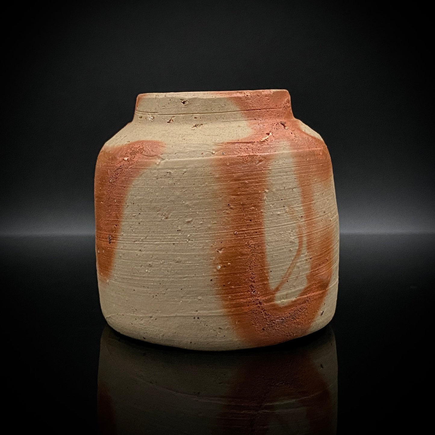 フランクフルト美術館収蔵作家 高原 昌治 作 備前酒呑 二大重要無形文化財保持者師事 登り窯自然釉溶融痕 ショットグラス #254