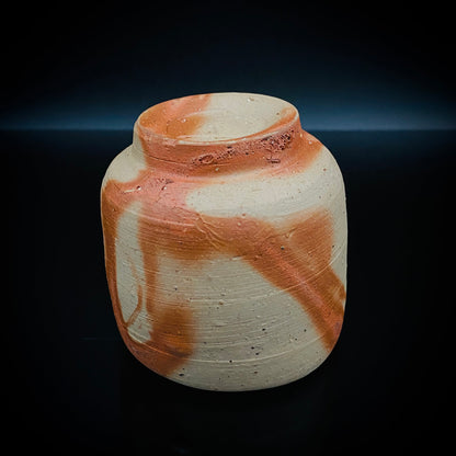 フランクフルト美術館収蔵作家 高原 昌治 作 備前酒呑 二大重要無形文化財保持者師事 登り窯自然釉溶融痕 ショットグラス #254