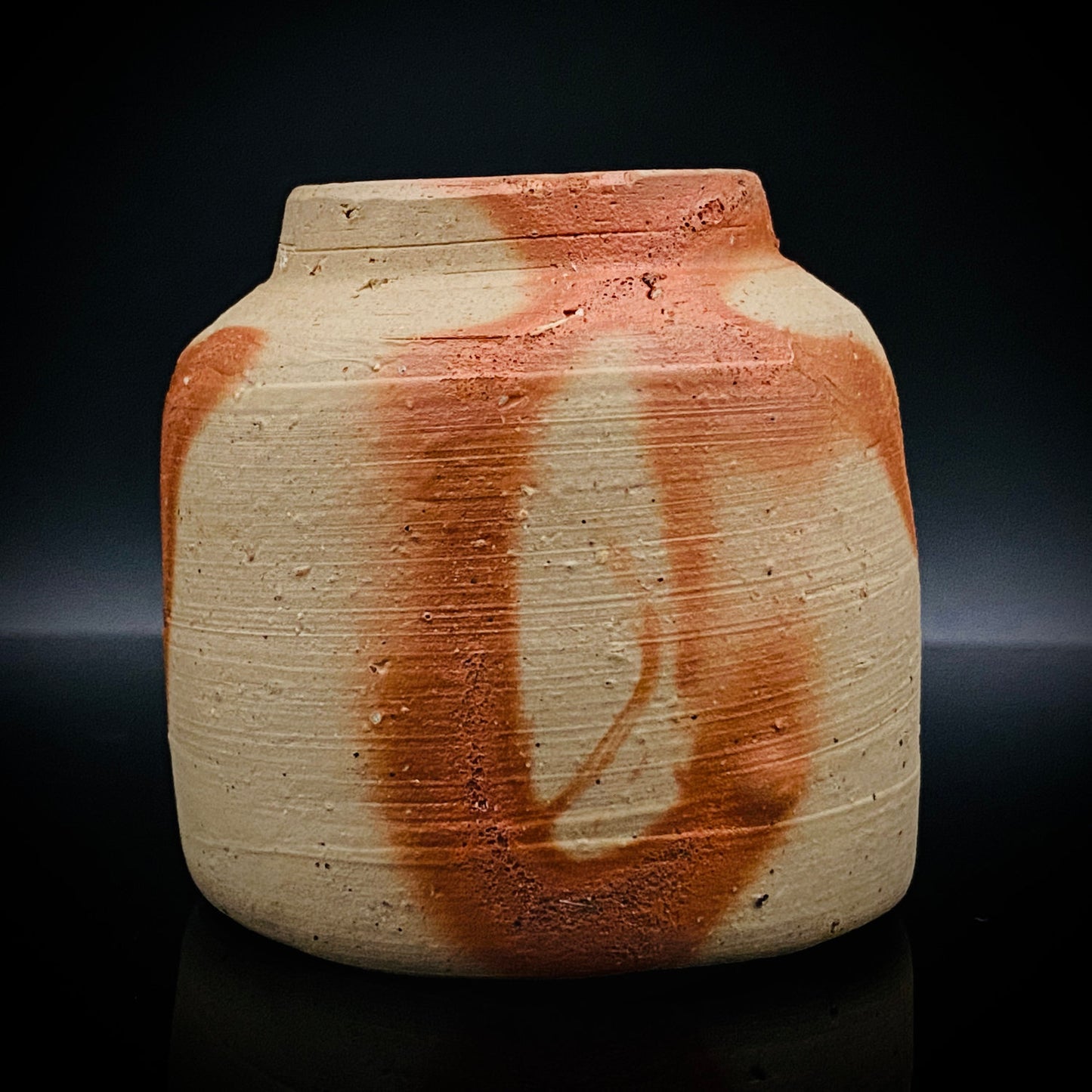 フランクフルト美術館収蔵作家 高原 昌治 作 備前酒呑 二大重要無形文化財保持者師事 登り窯自然釉溶融痕 ショットグラス #254