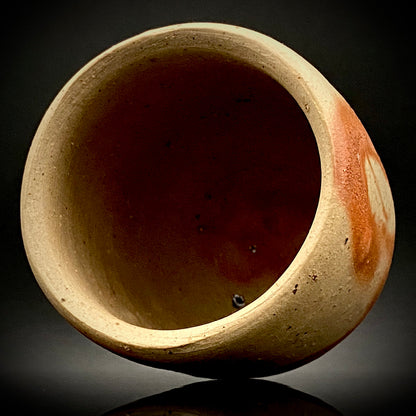 フランクフルト美術館収蔵作家 高原 昌治 作 備前酒呑 二大重要無形文化財保持者師事 登り窯自然釉溶融痕 ショットグラス #254
