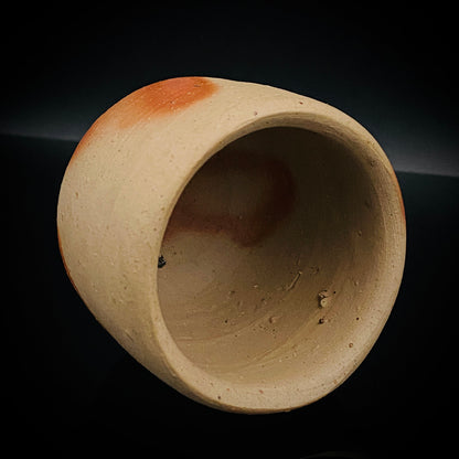フランクフルト美術館収蔵作家 高原 昌治 作 備前酒呑 二大重要無形文化財保持者師事 登り窯自然釉溶融痕 ショットグラス #254
