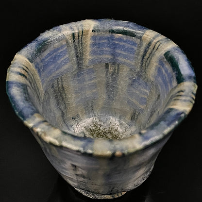広島県重要無形文化財 内田 泰秀、1971年 作陶、失われた幻の技法「表裏貫通錦練上手」ぐいのみ、ショットグラス #255