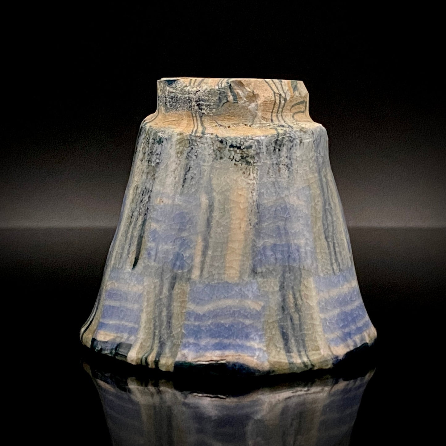広島県重要無形文化財 内田 泰秀、1971年 作陶、失われた幻の技法「表裏貫通錦練上手」ぐいのみ、ショットグラス #255