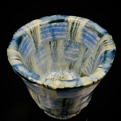 広島県重要無形文化財 内田 泰秀、1971年 作陶、失われた幻の技法「表裏貫通錦練上手」ぐいのみ、ショットグラス #255