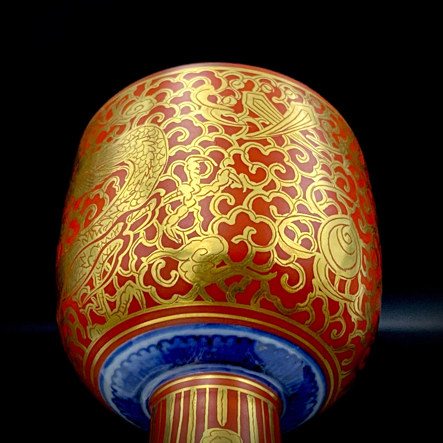 皇室献上作家 山本 芳岳 最上位作 九谷焼 赤絵細描 金彩赤絵 赤地金襴