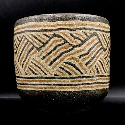 瀬戸市指定無形文化財保持者 初代 水野 双鶴 作 練込茶盌 ロックグラス #261
