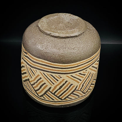 瀬戸市指定無形文化財保持者 初代 水野 双鶴 作 練込茶盌 ロックグラス #261