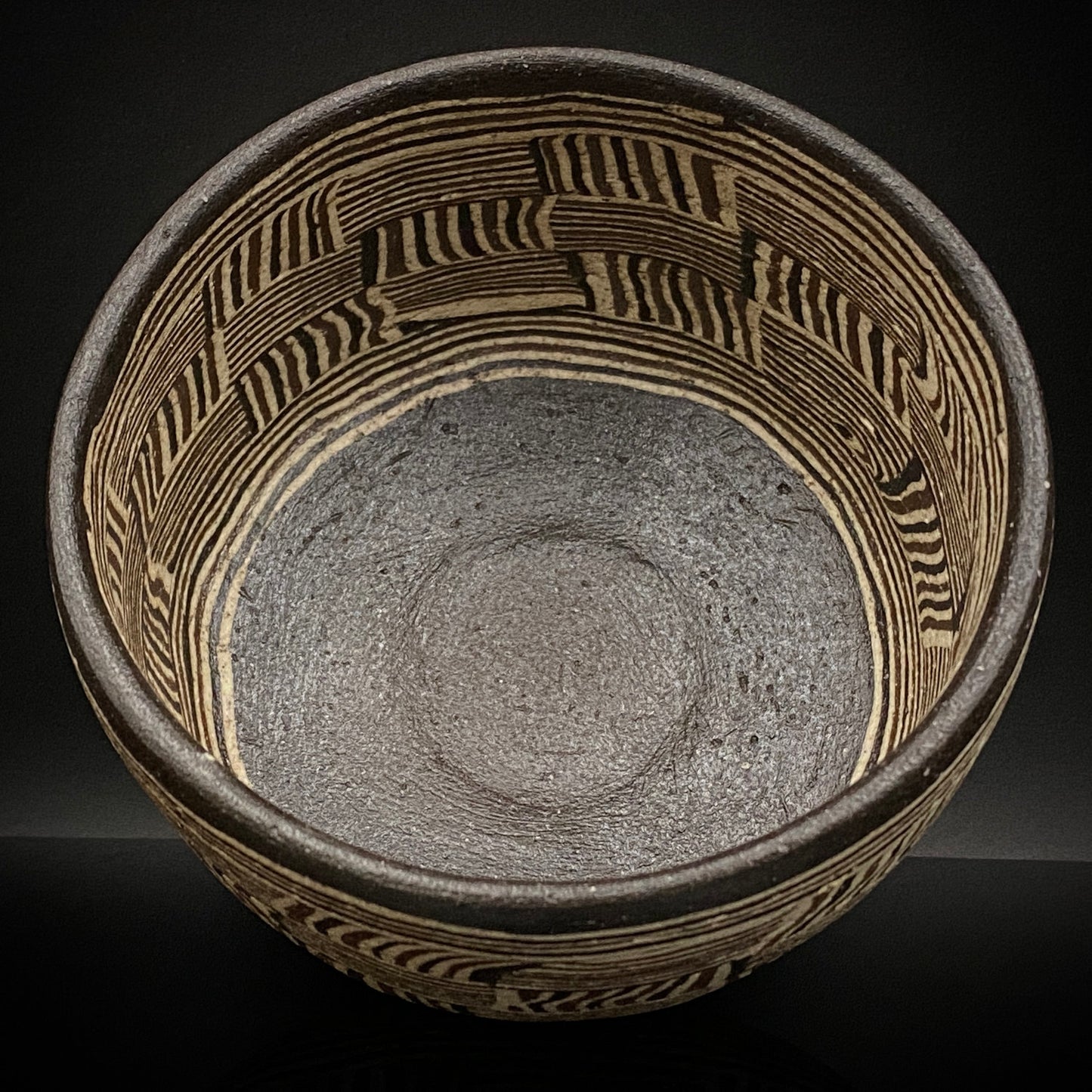 瀬戸市指定無形文化財保持者 初代 水野 双鶴 作 練込 茶盌 ロックグラス #262