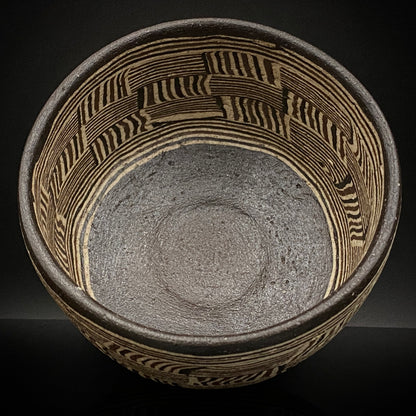 瀬戸市指定無形文化財保持者 初代 水野 双鶴 作 練込 茶盌 ロックグラス #262