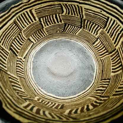 瀬戸市指定無形文化財保持者 初代 水野 双鶴 作 練込 茶盌 ロックグラス #262